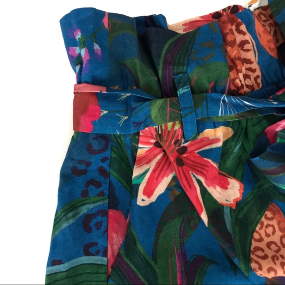 Farm Rio Jungle Print Paperbag Waist Shorts NEW - Picture 5 of 9